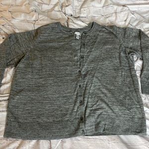 Croft & Barrow Gray Womens Button Cardigan